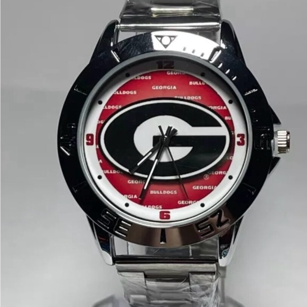 Georgia Bulldogs Logo Watch Stainless Steel Band UGA Fan Gift - Picture 4 of 4